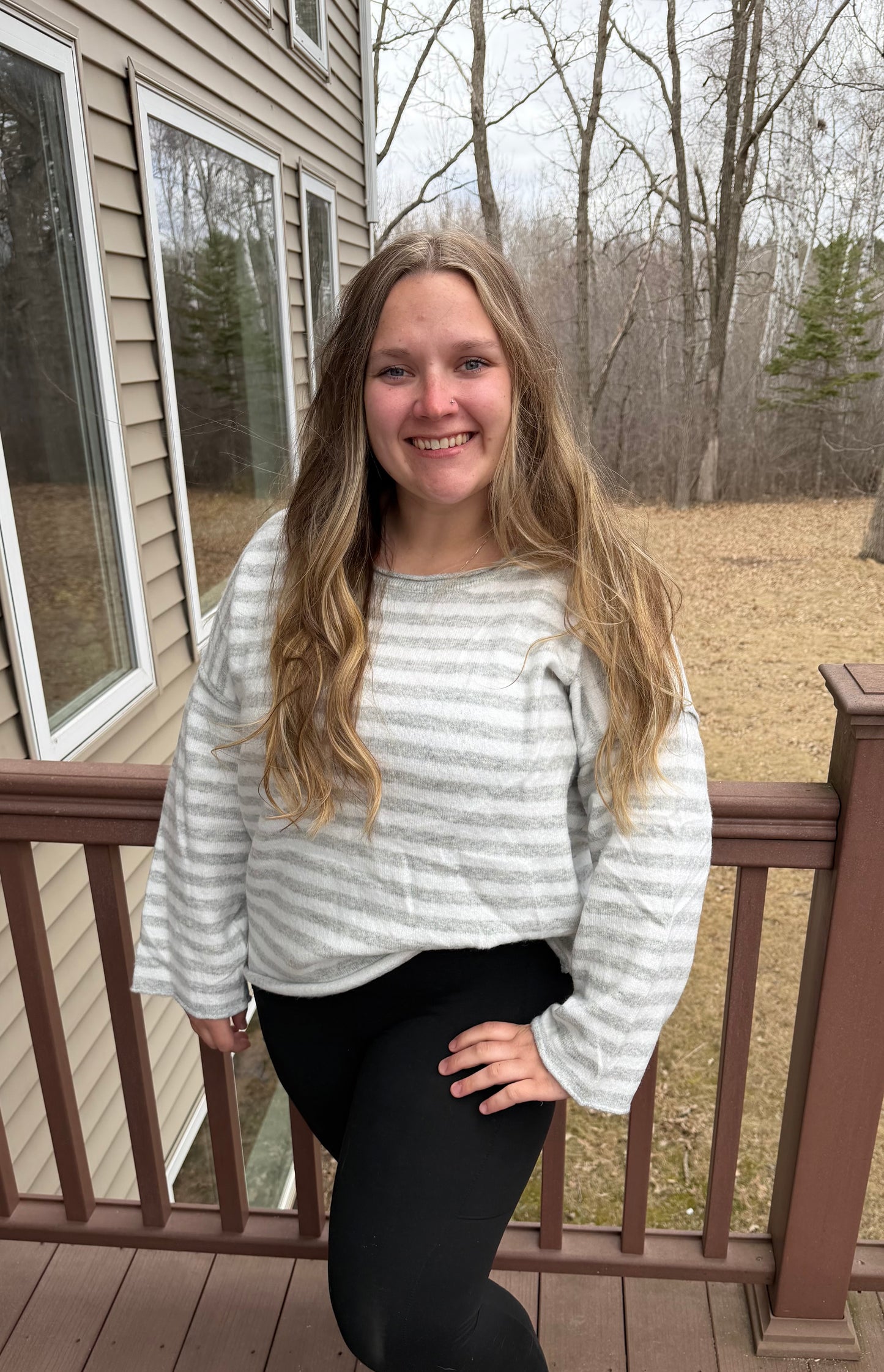 Stripe Lightweight Pullover