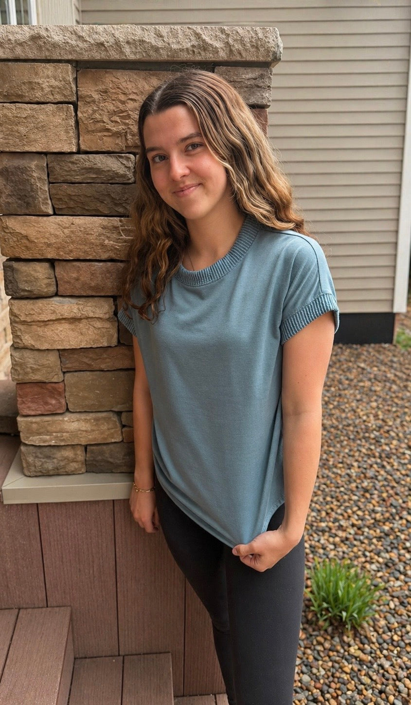 Steel Blue Basic Tee