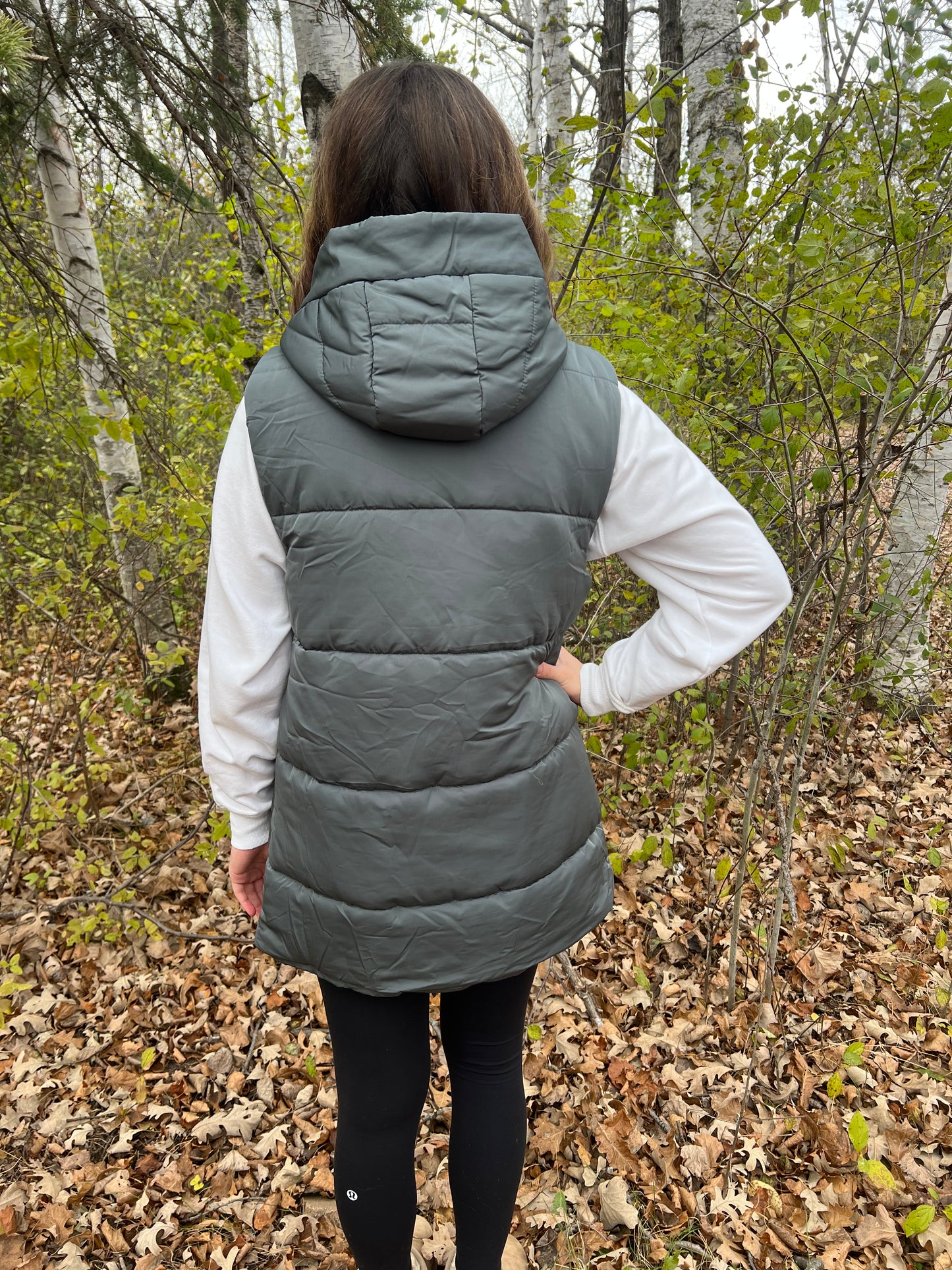 Solid Hooded Puffer Vest