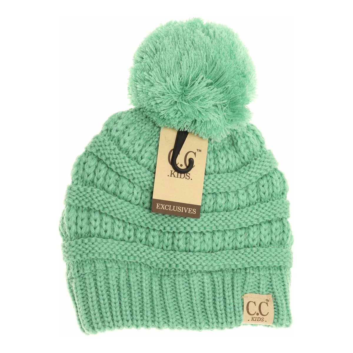 Kids Solid Pom CC Beanie