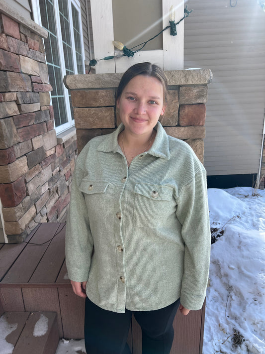 Sage Button Down