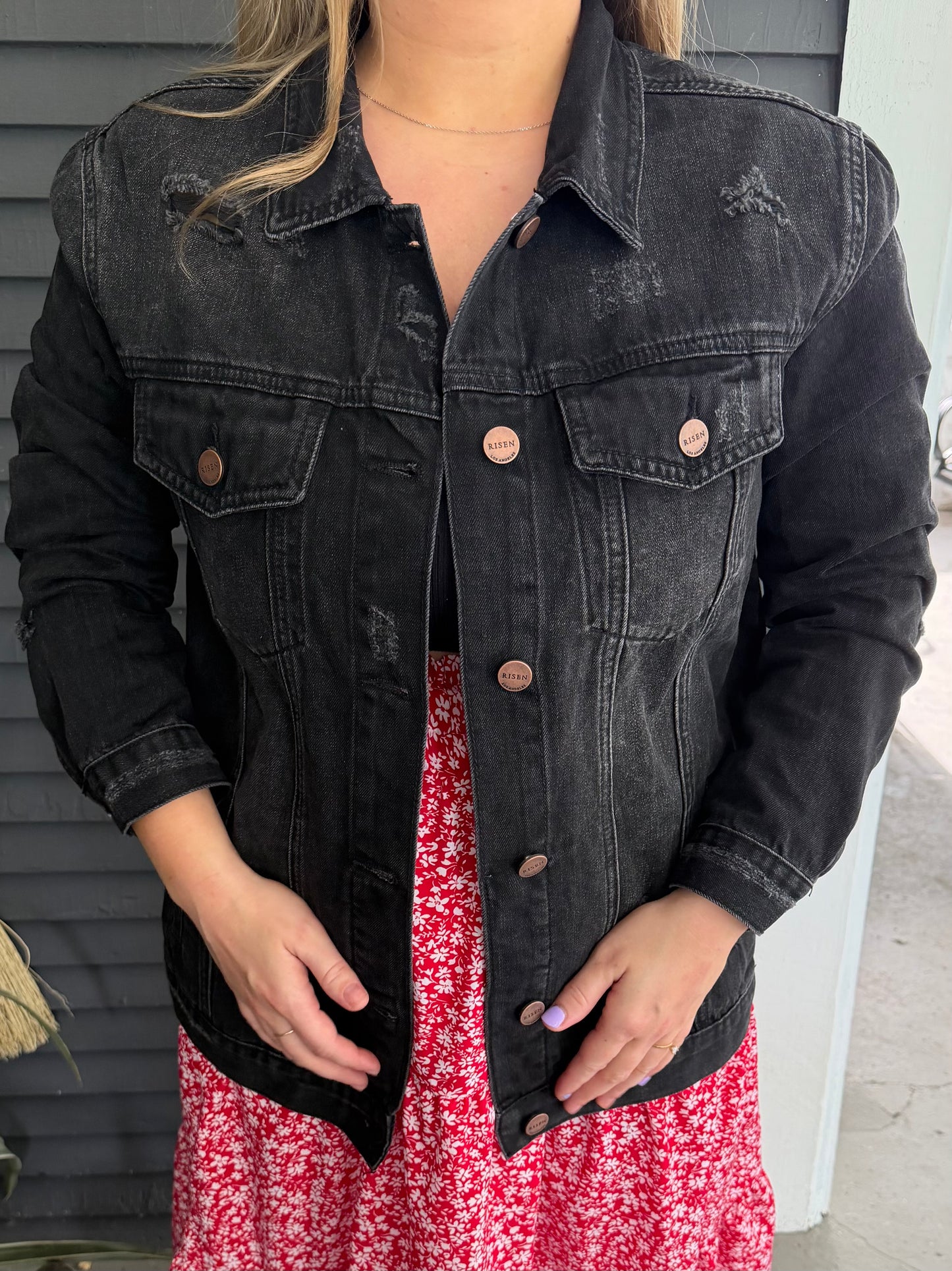 Risen Loose Fit Distressed Jacket