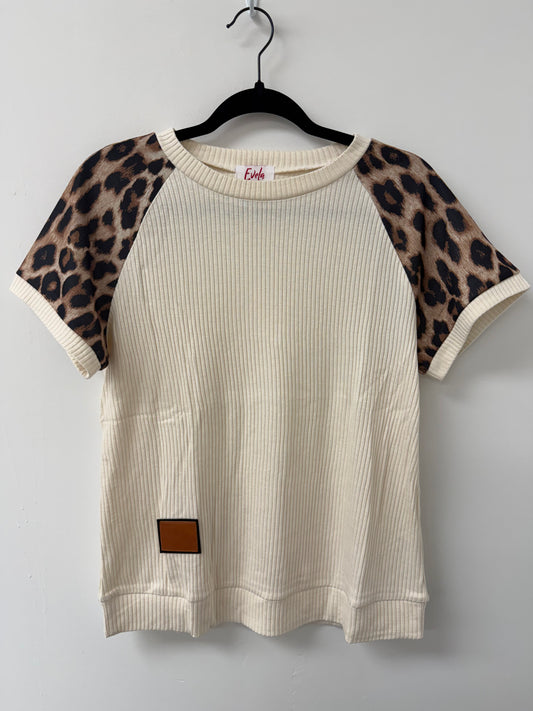 Leopard Contrast Loose Tee