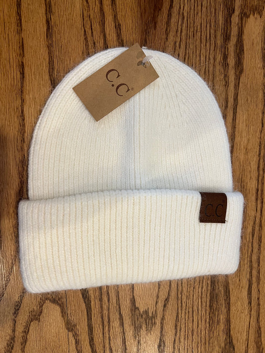 Ribbed Double Cuff CC Beanie