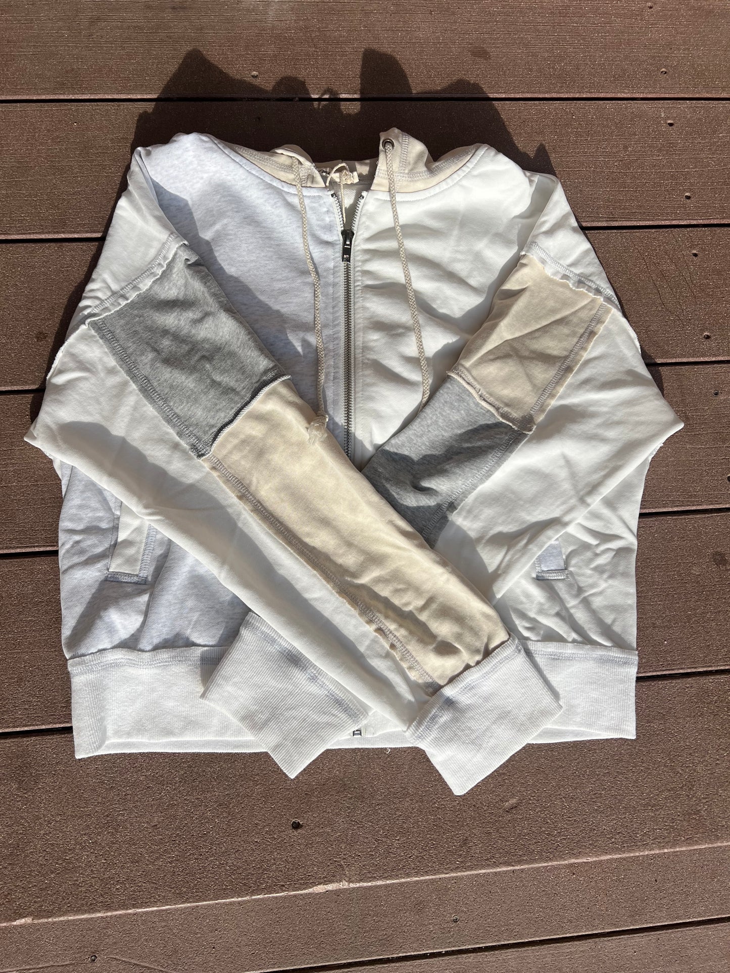 Color Blocked Zip Up Hoodie