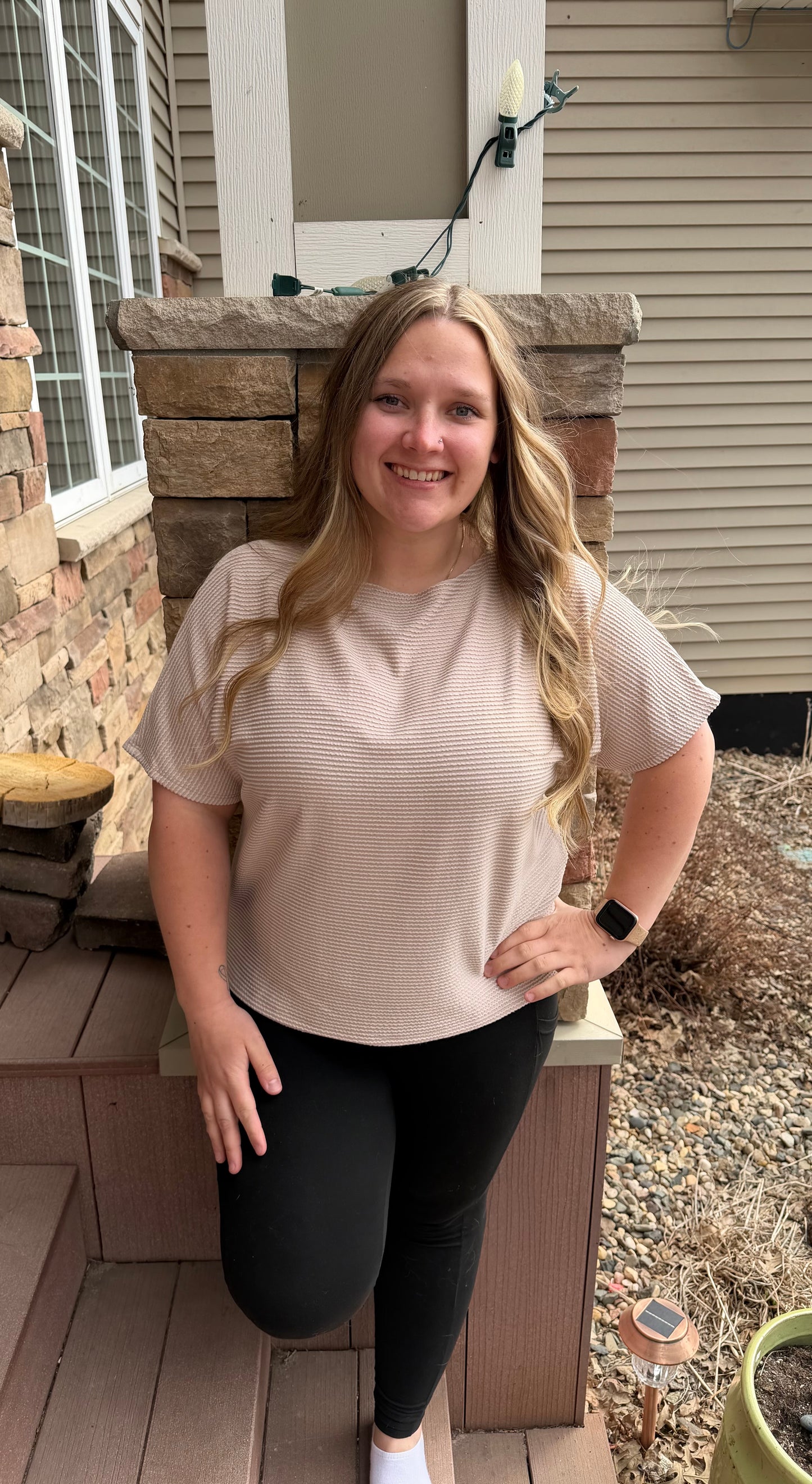 Taupe Textured Top