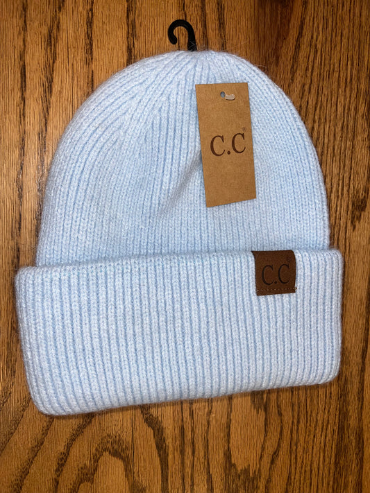 Ribbed Double Cuff CC Beanie