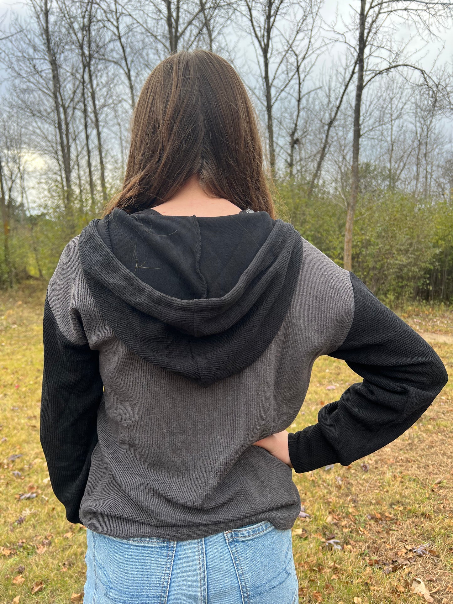 Split Neck Long Sleeve
