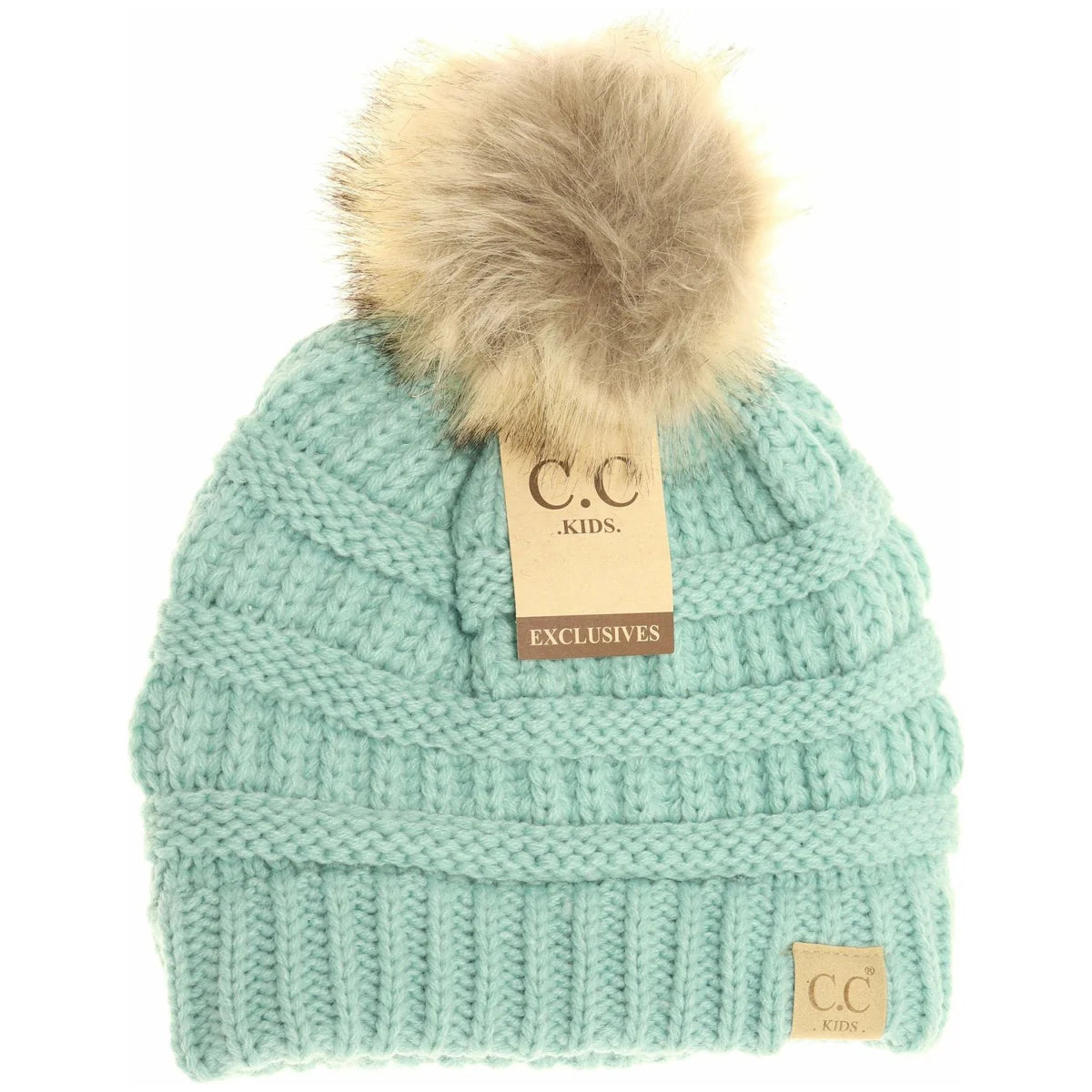 Kids Fur Pom CC Beanie