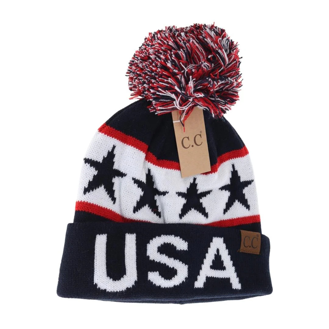 USA Knit Pom C.C Beanie