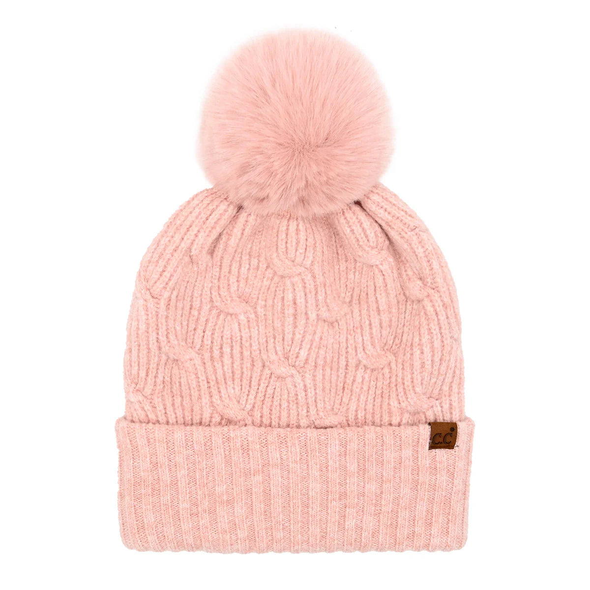 Chain Link Knitted C.C Pom Beanie